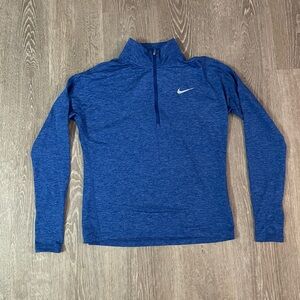 Nike Running Top Womens Small Blue Half Zip Fitted Breathable Stretch Running